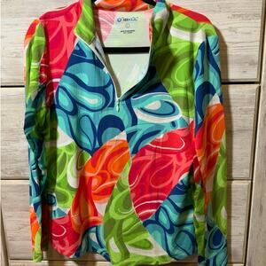 Ibkul Active Long Sleeve 1/4 Zip Top - L - Colorful Pattern - Great Condition!